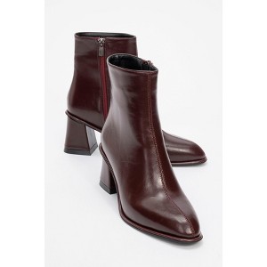 Alba Burgundy Block Heel Boot (Women) | Prologue Shoes - 1 of 3