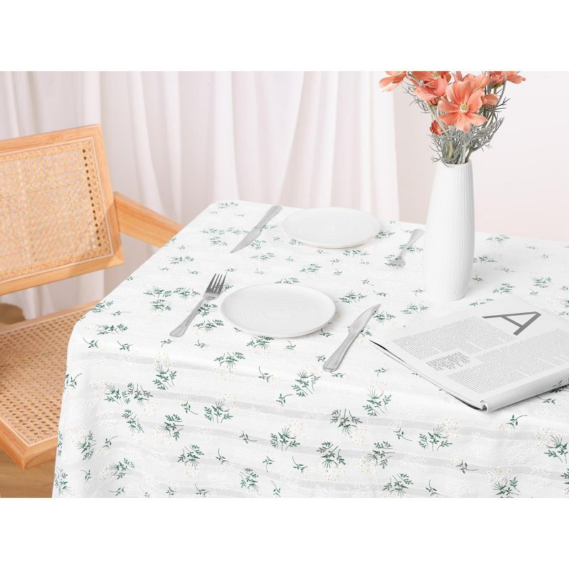Unique Bargains Cotton Linen Flower Dining Room Gathering Rectangle Tablecloth 1 Pc, 5 of 6