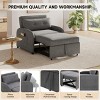Gray 3-in-1 Convertible Sleeper Sofa Chair with Pillow and Pull-Out Bed, Space-Saving Recliner with Side Pocket for Small Living Spaces or Apartments - 3 of 4