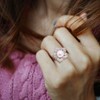 EVERLY JEWELRY | Sterling Silver 8.5-9mm Cultured Freshwater Pearl and 1 1/3 CT TGW Created White Sapphire Floral Pearl Ring - 4 of 4