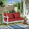 Aoodor 59" Tufted Porch Swing Cushions, Outdoor Swing Replacement Cushion 2-3 Seater with Backrest and 2 Pillows, Water and Fade Resistant - 2 of 4