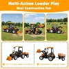 AMERLIFE 24V Kids Ride-On Tractor with Trailer & Front Loader, 3-in-1 Electric Construction Vehicle with Dual Motors, LED Lights & Terrain Wheels - 4 of 4