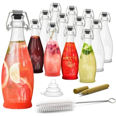 Nevlers Teardrop Airtight Swing Top Bottles - Glass 17oz (Pack of 12)