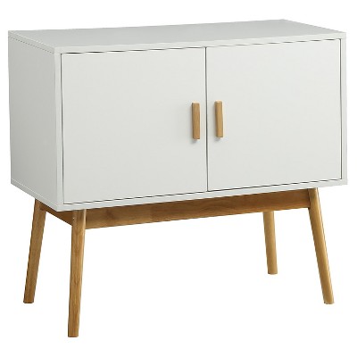 Oslo Storage Console White/Woodgrain - Breighton Home