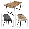 7-piece Rectangle Dining Table Set with 4 Mesh Rattan Armless Dining Chair and 2 Captain's Chair, Dining Set for 6 Person - Maison Boucle - 3 of 4
