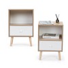 Resenkos Mid-Century Wood Nightstand Set of 2, Bed Sofa Side Table with Drawer and Shelf, Modern End Table for Living Room Bedroom, Night Stand - 2 of 3