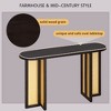 PAGED Farmhouse Narrow Console Table with Rattan Legs, Rattan Entryway Table with Oval Top, Wood Entryway Sofa Table, Couch Table Behind Sofa - 3 of 4