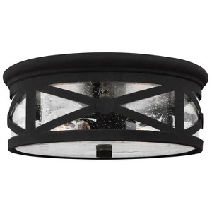 Generation Lighting Outdoor Ceiling 2 Lights Black Outdoor Fixture - 1 of 1