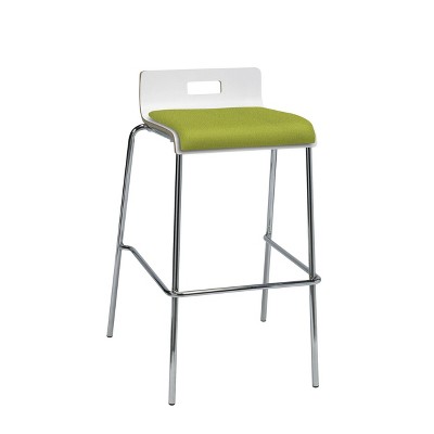 Jive Low Back Barstool Avocado Fabric Seat White - KFI