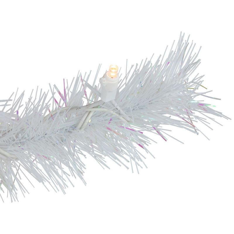 Northlight 7.5' Pre-Lit White Alaskan Pine Artificial Christmas Tree, Warm White LED Lights, 3 of 7