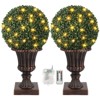 16" Artificial Plant Topiary Ball Tree with 40 Lights, USB, Remote Control, 8 Lighting Modes - 3 of 4