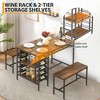 Dining Set: Rectangular Table with Wine Rack and Storage Shelf Multi-functional design, industrial style, sturdy and stable construction - 2 of 4