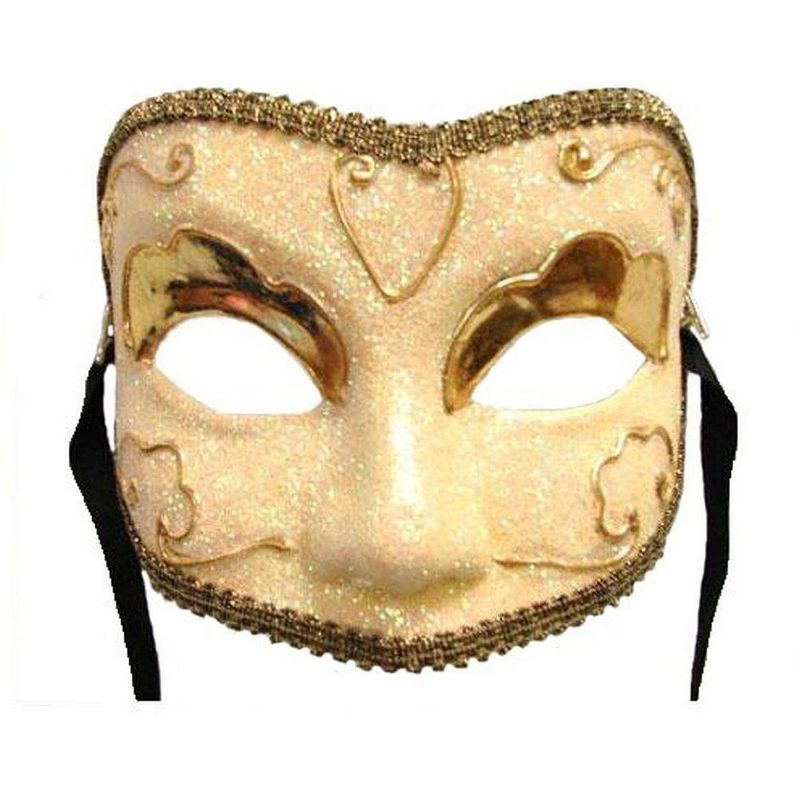 Bauer Pacific Imports Golden Lady Eye Venetian, Masquerade, Mardi Gras Mask, 1 of 2
