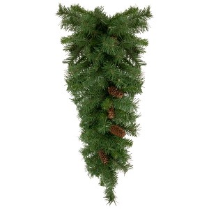 Northlight Black River Pine Artificial Christmas Teardrop Swag with Pine Cones - 30" - Unlit - 1 of 3