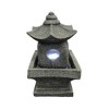 11" Pagoda Tabletop Water Fountain with LED Light Gray - Hi-Line Gift - image 2 of 4