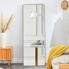 PAGED Rectangle Wall Mounted Full Length Mirror, Leaning Floor Full Body Mirror with Meatl Frame,Suitable for Bedroom - 2 of 4