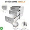 3-Layer 18" W x 23" H x 23" D Outdoor Kitchen Drawers BBQ Drawers Stainless Steel BBQ - 4 of 4