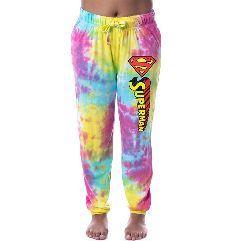 Dc Comics Womens Superman Logo s Tie dye Jogger Sleep Pajama