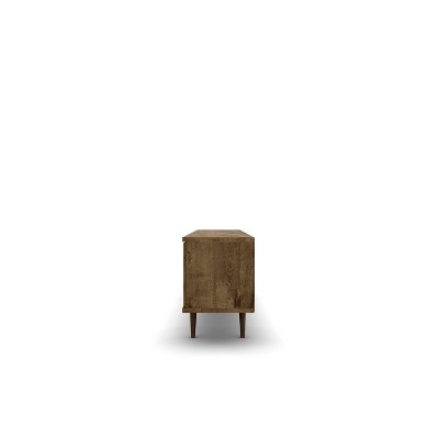 Rustic Brown Mid-Century Modern TV Stand with Concealed Storage