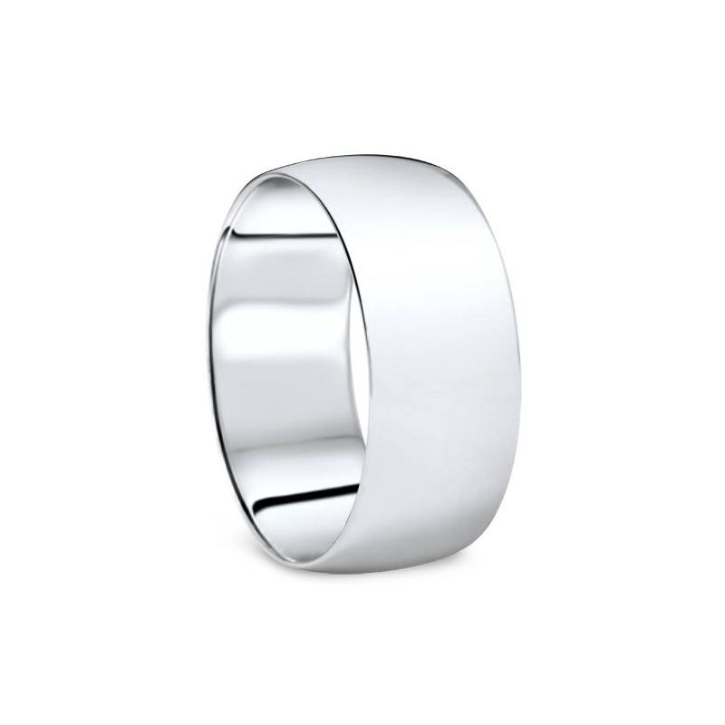 Pompeii3 9mm Dome High Polished Wedding Band 10K White Gold, 2 of 4