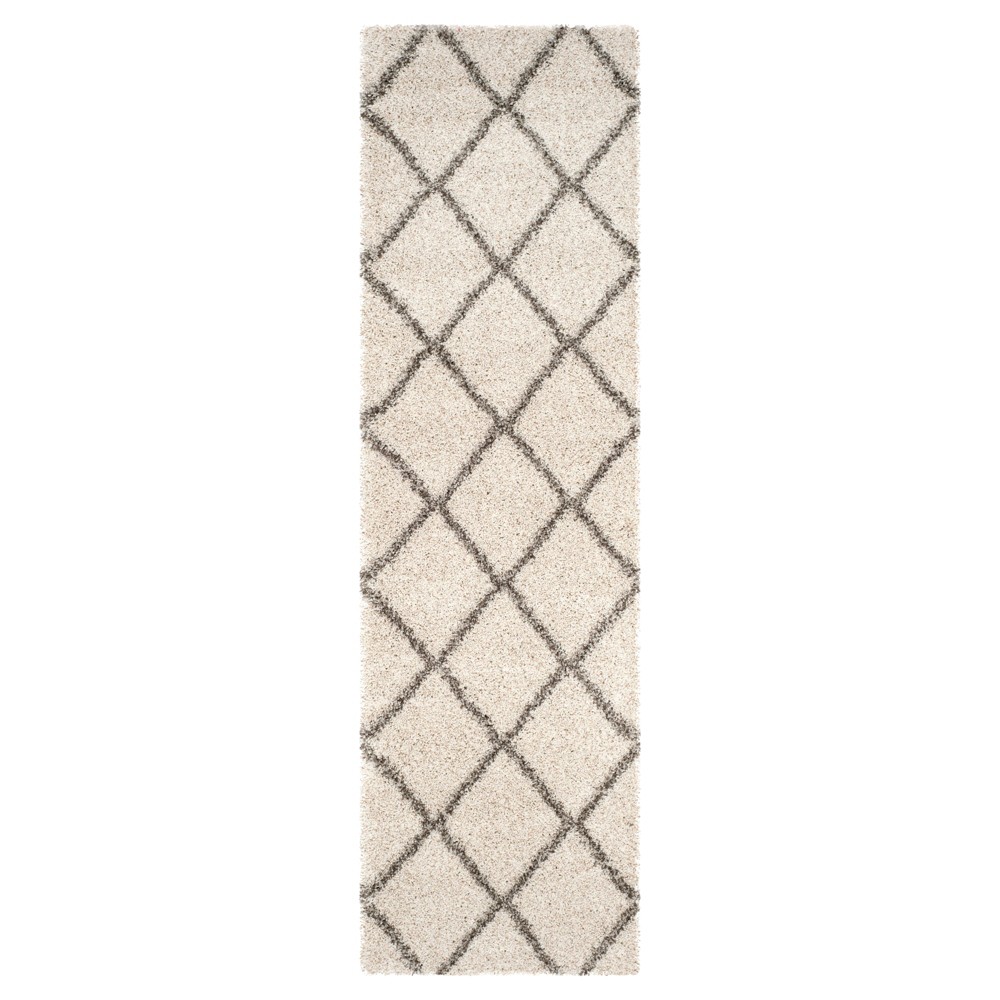 2'3inx8' Corbin Hudson Shag Rug Ivory/Gray - Safavieh