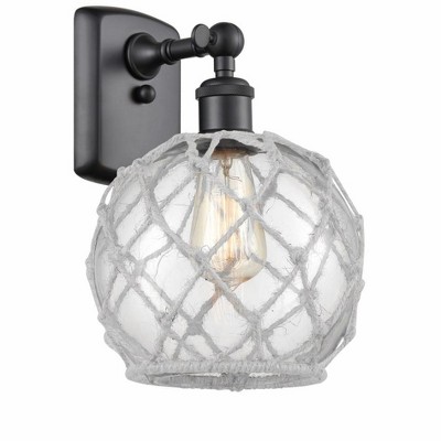 Farmhouse Rope - 1 Light Wall Sconce In Industrial Style-13 Inches Tall and 8 Inches Wide