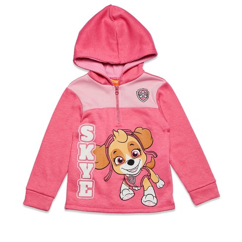 Nickelodeon Paw Patrol Skye Little Girls Half-Zip Fleece Pullover Hoodie Pink  - image 1 of 4