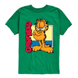 Boys' - Garfield - Garf Pixel Square Short Sleeve Graphic T-Shirt - 1 of 4