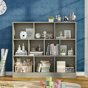 Famapy Multi - Width Gray Modern Bookshelf with Anti - Tipping Device - 1 of 4