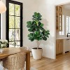 Fiddle Leaf Fig Tree Artificial, Realistic Faux Ficus Trees Planter Pot, Indoor Fake Floor Plants - 4 of 4