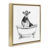 Stupell Industries Cow in Bathtub Sketch Floating Frame Canvas Art - 2 of 4