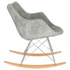 LeisureMod Willow Nursery Rocking Chair in Twill Fabric/Velvet Upholstery - Eiffel Ash Wood Base, Plus Comfort, Perfect for Nurseries - 4 of 4