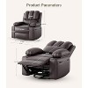Classic Leather Recliner Chair - Manual recliner with lumbar support for living room, home theater, bedroom & nursery use. - 4 of 4