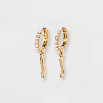 Thick Metal Hoop Earrings - A New Day™ Gold : Target