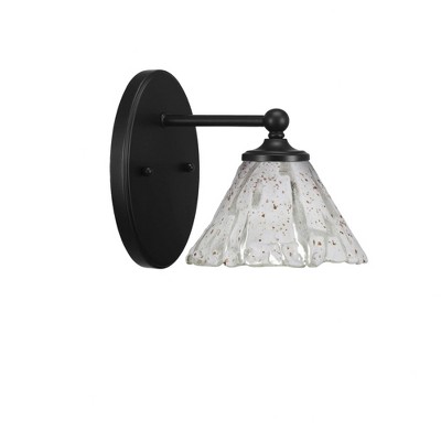 Toltec Lighting Capri 1 - Light Sconce in  Matte Black with 7" Italian Ice Shade