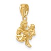 Black Bow Jewelry 14k Yellow Gold 3D Mother Holding Child Pendant, 11mm - 4 of 4