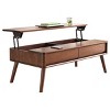 Elevating Solid Wood Center Low Table,Coffee Table With Hidden Storage Shelf,Rectangular Coffee Table For Living Room Office-Cuddlewood - 3 of 4
