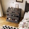 Famapy Dark Gray 3-Drawer Nightstand,Modern Chest of Drawers,Bedside Organizer/End Table,Bedroom,Living Room & Home Office Essential - 3 of 4