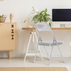 SUGIFT Folding Chairs with Padded Seats, Metal Frame with Vinyl Seat & Back, Capacity 350lbs, Gray, Set of 4 - 2 of 4