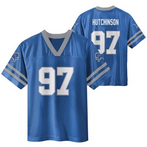 NFL Detroit Lions Boys' Short Sleeve Aidan Hutchinson Jersey - 1 of 3