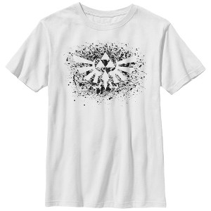 Boy's Nintendo Legend of Zelda Triforce Paint Splatter Print T-Shirt - 1 of 4