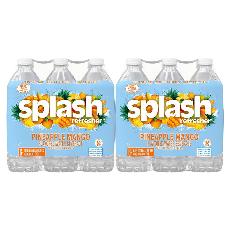 Splash Refresher Pineapple Mango Water Beverage - 24pk/0.5L Bottles, 3 of 9