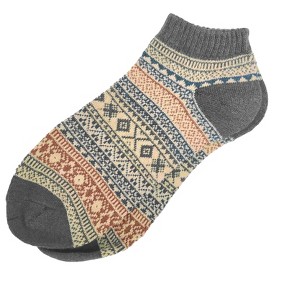 Warm Woolen Block Knitting Ankle Socks - Women's Sizes Adult Medium from the Sock Panda - 1 of 3