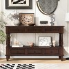 54" Solid Wood Narrow Console Table with Storage, Modern 2-Tier Sofa Table, Entryway Table for Living Room, Hallway, or Foyer-Panipeachy - 2 of 4