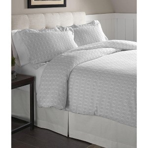 Pointehaven 175 GSM 100% Cotton Superior Weight Flannel Solid or Print Oversized Duvet Set - 1 of 4