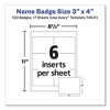 Avery Clip-Style Name Badge Holder with Laser/Inkjet Insert, Top Load, 4 x 3, White, 100/Box - 2 of 4