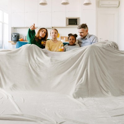 Bedsure-Upgraded Weight Oversized 120x120 Ultra Soft Fuzzy & Plush Solid Flannel Blanket
