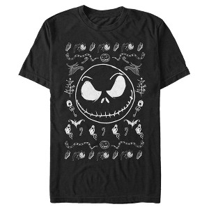 Men's The Nightmare Before Christmas Halloween Jack Skellington Sweater Print T-Shirt - 1 of 4