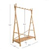 Nordlys Solid Bamboo Wood Hall Tree Exotic Boho Entry - 4 of 4