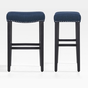 WestinTrends 29" Upholstered Saddle Seat Barstool and Counter Stool - 1 of 4